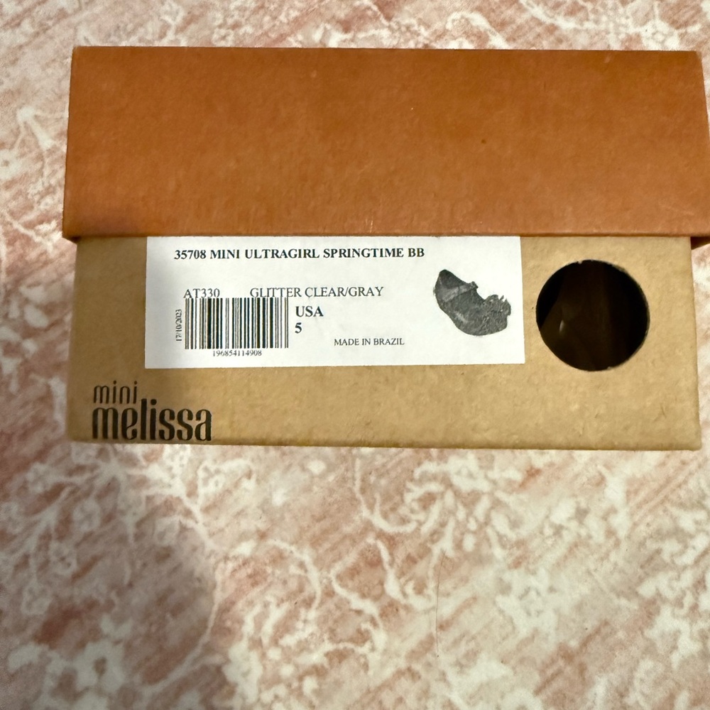 Melissa Kids Silver Glitter Floral Mary Jane Sandals - Picture 5 of 6